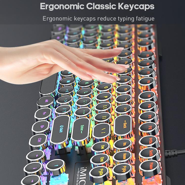 iMICE GK-800 87 Keys USB Wired RGB Round Keycap Mechanical Keyboard
