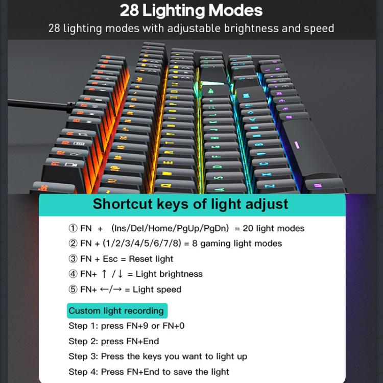 USB Wired RGB Mechanical Metal Gaming Keyboard