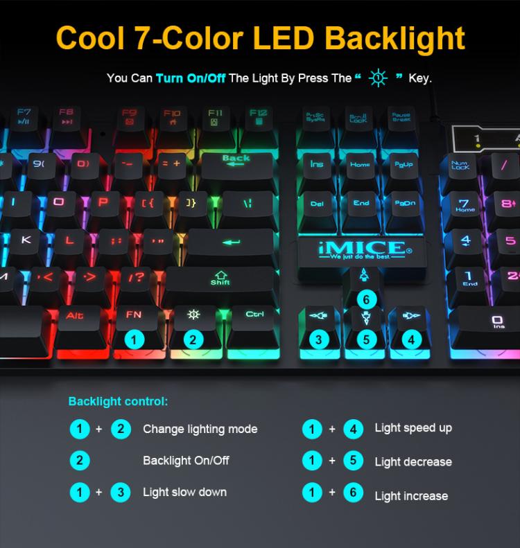 Wired Hovering Illuminated Gaming Keyboard Mouse Headset Set