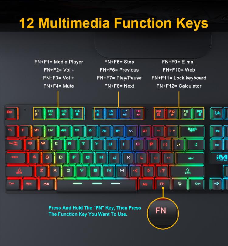 Wired Hovering Illuminated Gaming Keyboard Mouse Headset Set