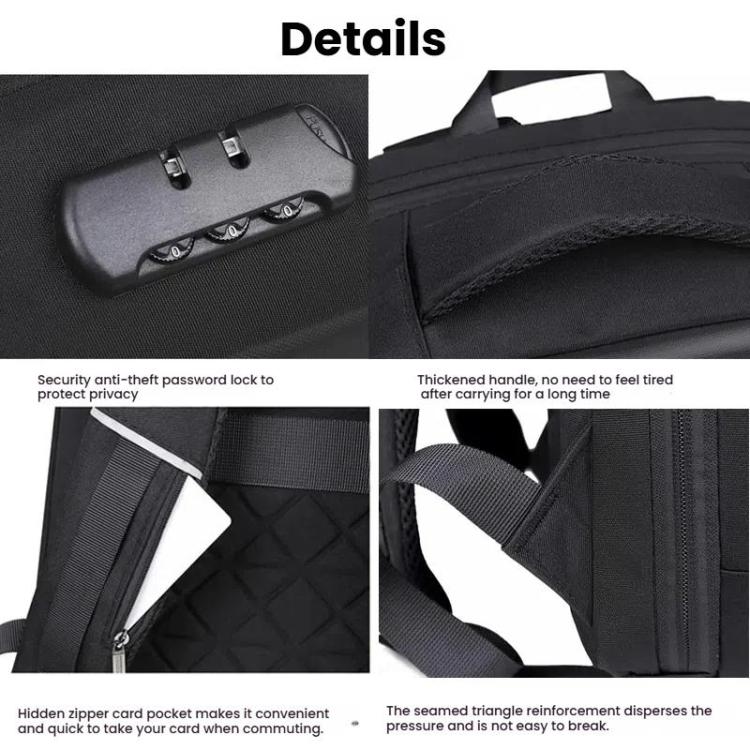 17.3-18 Inch Hard Shell Laptop Backpack with USB+Type-C Charging Ports Unisex Anti-Theft Business Travel Bag
