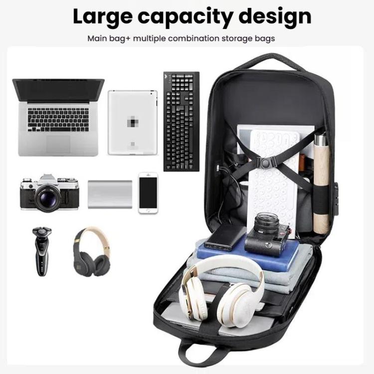 17.3-18 Inch Hard Shell Laptop Backpack with USB+Type-C Charging Ports Unisex Anti-Theft Business Travel Bag