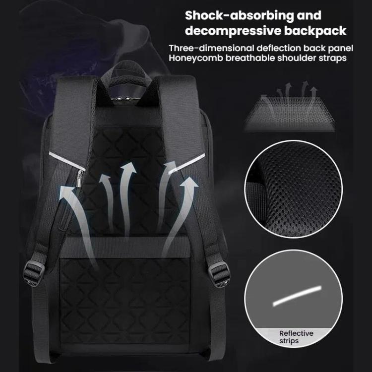 17.3-18 Inch Hard Shell Laptop Backpack with USB+Type-C Charging Ports Unisex Anti-Theft Business Travel Bag