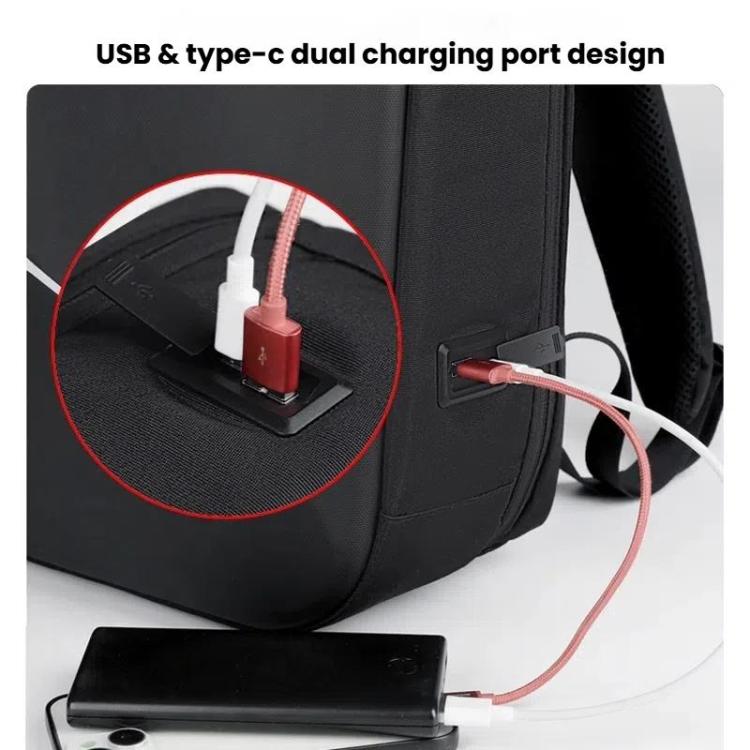 17.3-18 Inch Hard Shell Laptop Backpack with USB+Type-C Charging Ports Unisex Anti-Theft Business Travel Bag