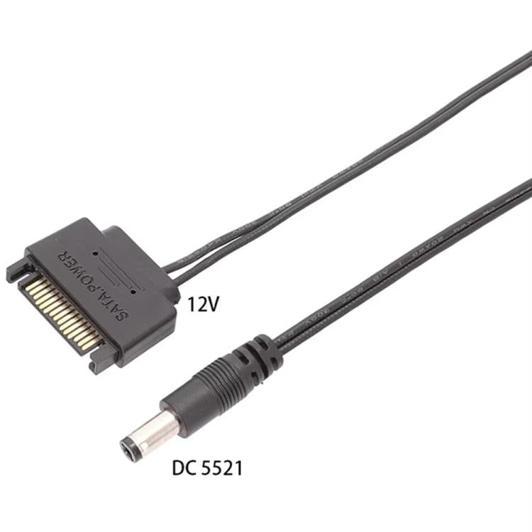 SATA vīriešu un 5,5 x 2,1 mm līdzstrāvas savienojuma kabelis 12 V barošanas kabelis