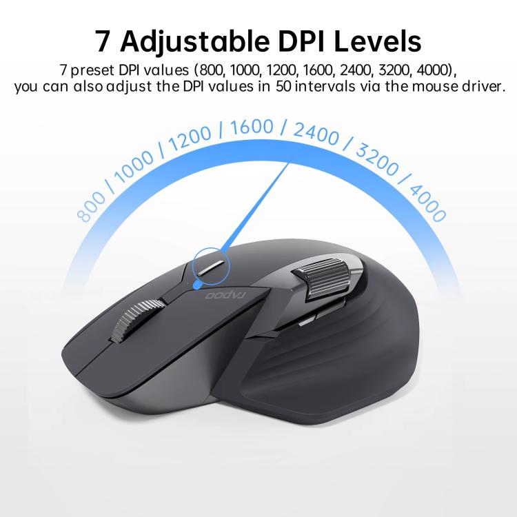 Rapoo bezvadu trīskāršā režīma peles ergonomiska galda datora klēpjdatora biznesa biroja pele