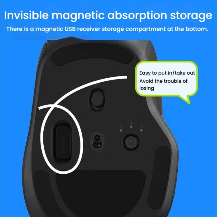 Rapoo MT560 3 režīmu bezvadu Bluetooth pele, ergonomiska galda un klēpjdatora pele