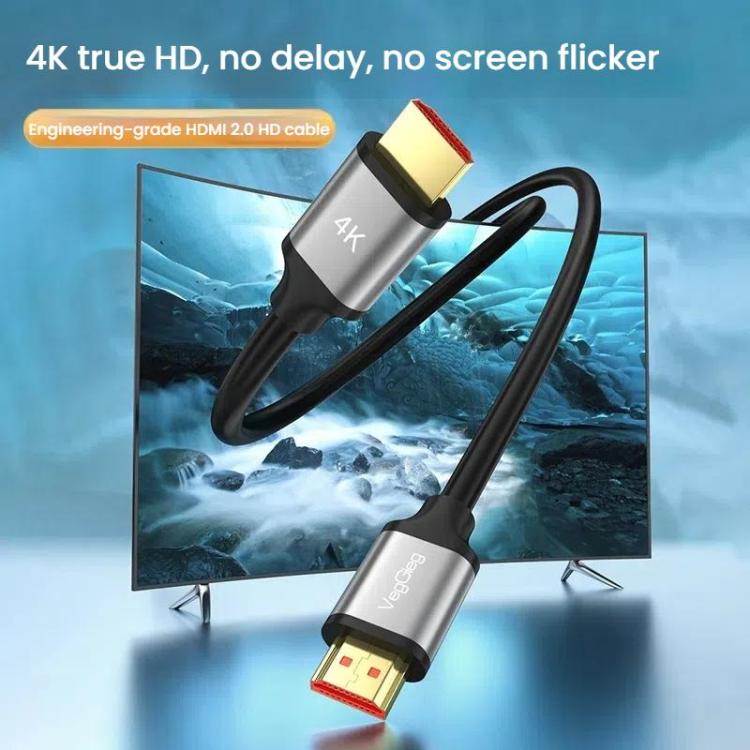 VegGieg V-H301 HDMI 2.0 HD kabelis 4K 60Hz TV dekoderis datora monitors projekcijas video kabelis