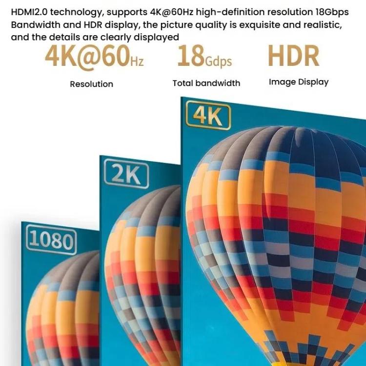 VegGieg V-H301 HDMI 2.0 HD kabelis 4K 60Hz TV dekoderis datora monitors projekcijas video kabelis