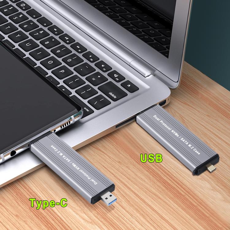 Корпус для жесткого диска USB3.1 Gen2 NVMe 10 Гбит/с с прямым подключением USB + двойной интерфейс Type-C
