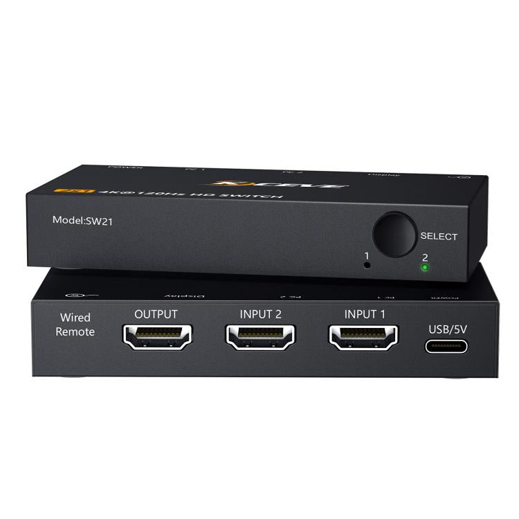 2 ieejas 1 izejas HDMI divvirzienu slēdzis 8K 60Hz HD datora TV video sadalītājs