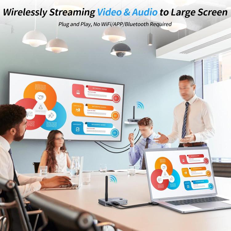2 vienā 4K 30Hz bezvadu HDMI paplašinātājs 100m punkta-punkta HD video raidītājs, raidītājs+uztvērējs