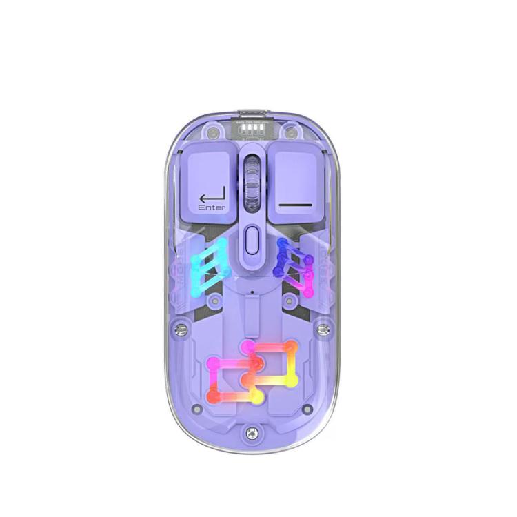 IMICE T300 4 taustiņi 1600DPI RGB gaismas pele Bluetooth divu režīmu uzlāde bezvadu klusa pele ar magnētisku aizmugurējo vāciņu