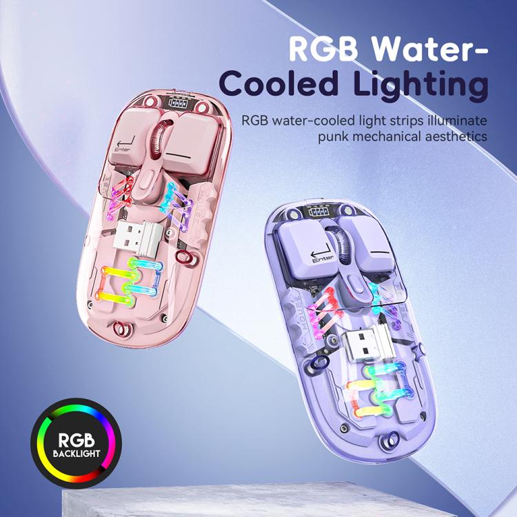 IMICE T300 4 taustiņi 1600DPI RGB gaismas pele Bluetooth divu režīmu uzlāde bezvadu klusa pele ar magnētisku aizmugurējo vāciņu