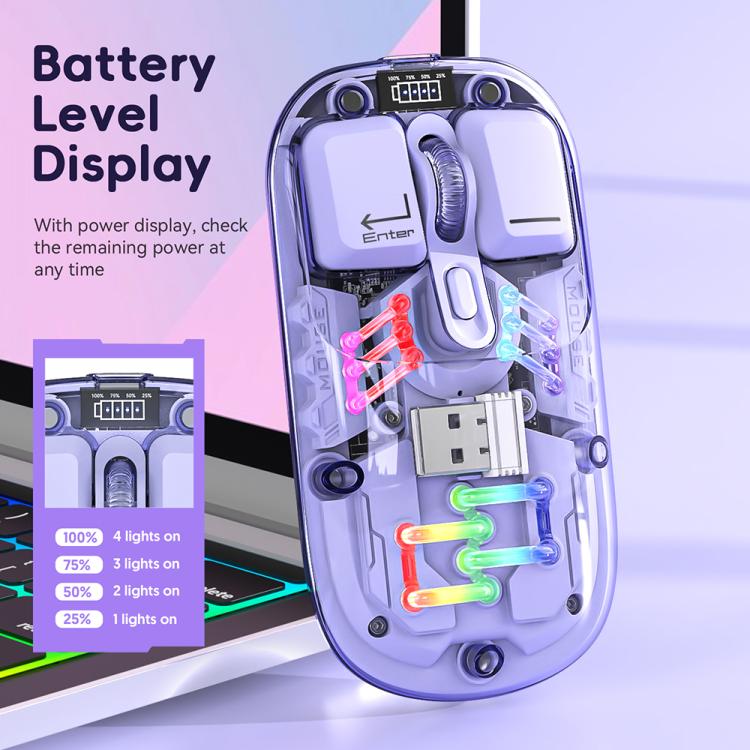 IMICE T300 4 taustiņi 1600DPI RGB gaismas pele Bluetooth divu režīmu uzlāde bezvadu klusa pele ar magnētisku aizmugurējo vāciņu