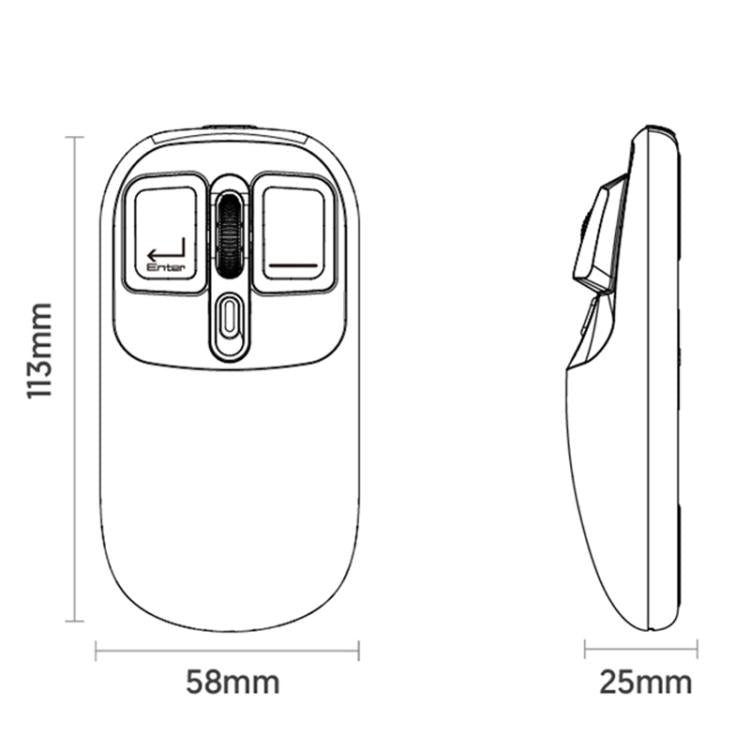 IMICE T300 4 taustiņi 1600DPI RGB gaismas pele Bluetooth divu režīmu uzlāde bezvadu klusa pele ar magnētisku aizmugurējo vāciņu