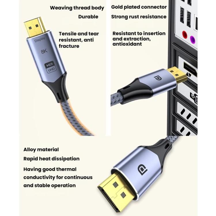 Кабель-переходник DP-HDMI 8K 60 Гц HD для подключения телевизора к компьютеру и проекционного монитора