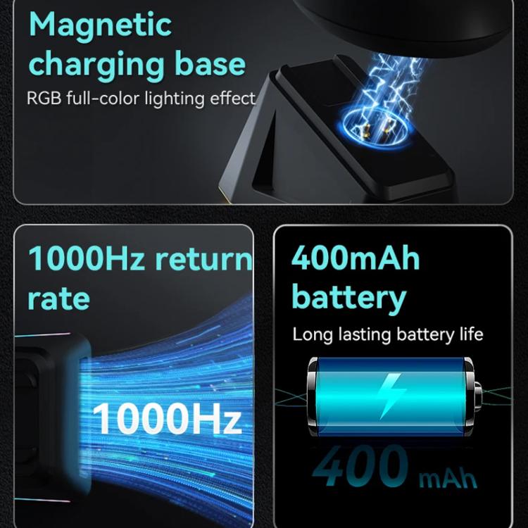 Ajazz AJ159P MC Tri-Mode Magnetic Wireless Mouse Ergonomic Lightweight Silent Gaming Mice
