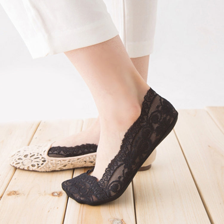 Summer Girl Silica Gel Lace Boat Socks Invisible Cotton Sole Non-slip Antiskid Slippers Anti-Slip Sock
