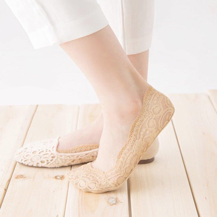 Summer Girl Silica Gel Lace Boat Socks Invisible Cotton Sole Non-slip Antiskid Slippers Anti-Slip Sock