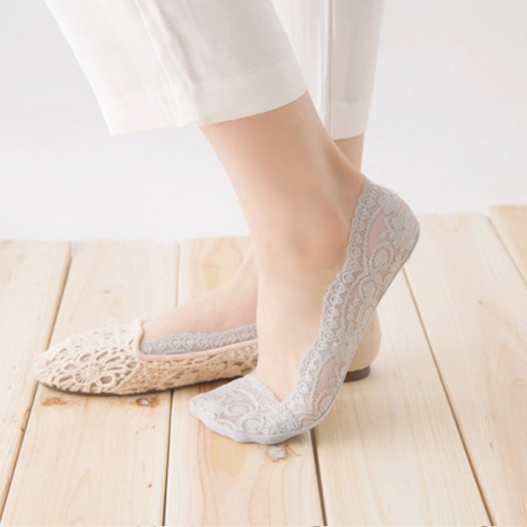 Summer Girl Silica Gel Lace Boat Socks Invisible Cotton Sole Non-slip Antiskid Slippers Anti-Slip Sock