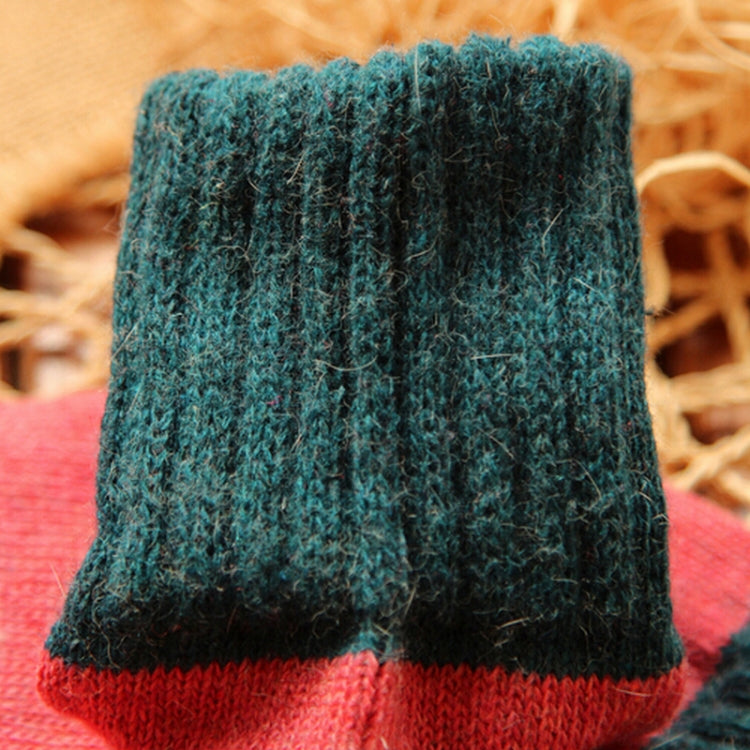 5 Pairs Winter Vintage Rabbit Wool Socks Thicken Patchwork Cotton Socks