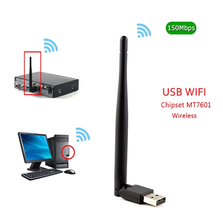 MT7601 150M USB Wireless Card Portable WiFi Signal Receiver