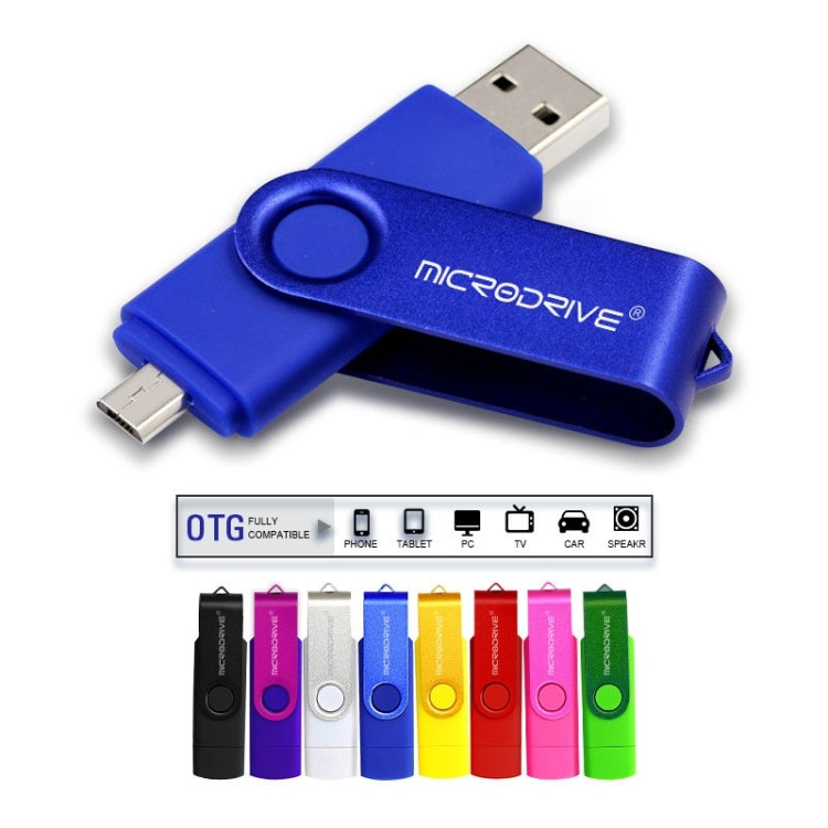 MicroDrive 128 ГБ USB 2.0 телефон и компьютер двойного назначения вращающийся OTG металлический U-диск