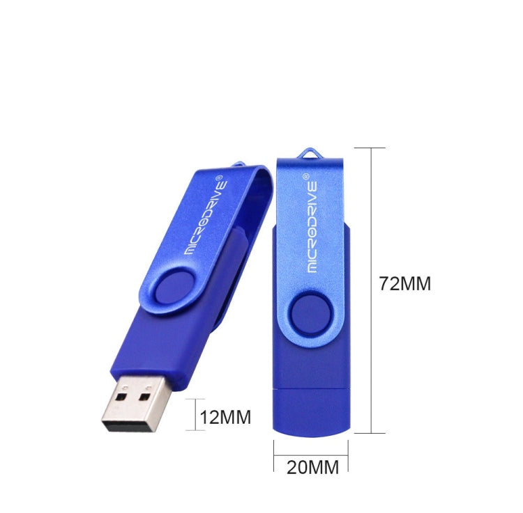 MicroDrive 128 ГБ USB 2.0 телефон и компьютер двойного назначения вращающийся OTG металлический U-диск