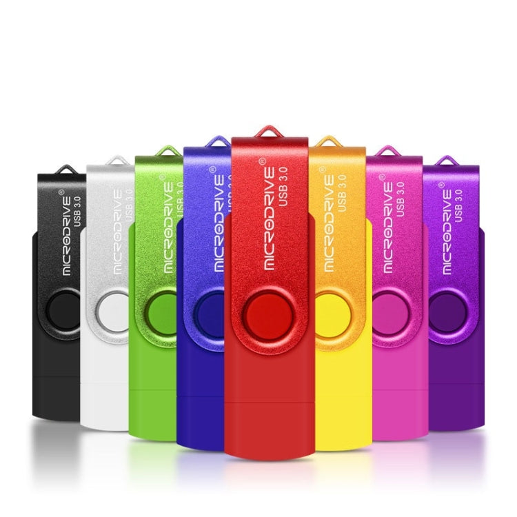 MicroDrive 16 ГБ USB 3.0 Android телефон и компьютер двойного назначения вращающийся металлический U-диск