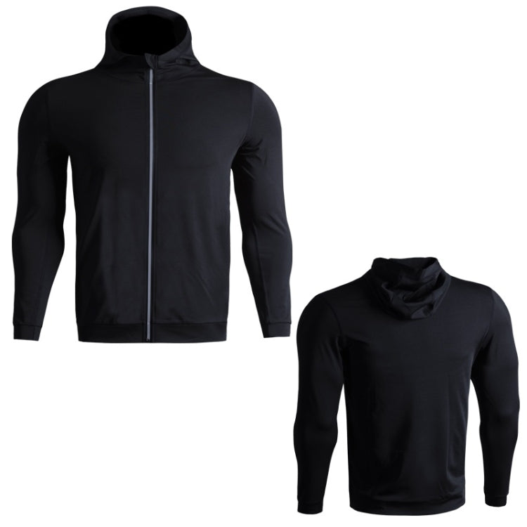 SIGETU Men Sport Hooded Zipper Coat (Color:Grey Size:XXL)