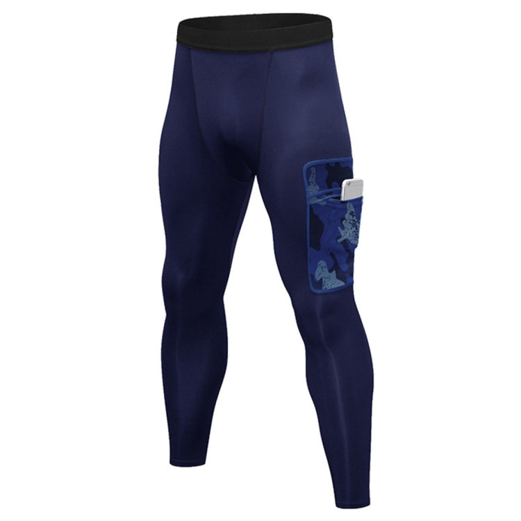 Camouflage Pocket Training Running Fast Dry High Elastic Sports Casual Tights (Color:Black Camouflage Green Size:S)