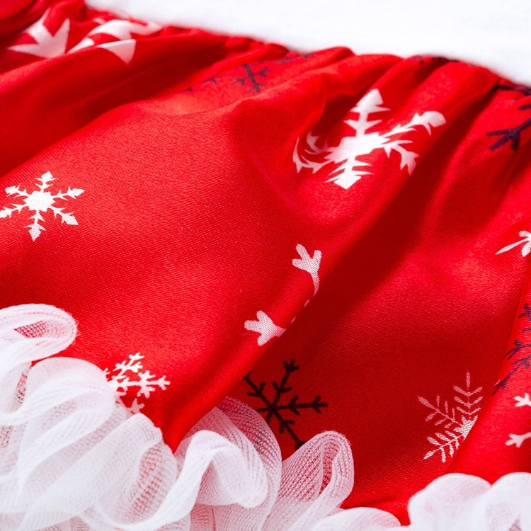 Four-piece Baby Snowflake Long-sleeved Dress (Color:Candy Size:59)