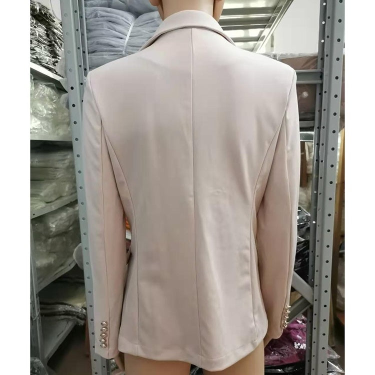 Solid Color Slim Long-sleeved Cardigan Short Suit Jacket for Ladies