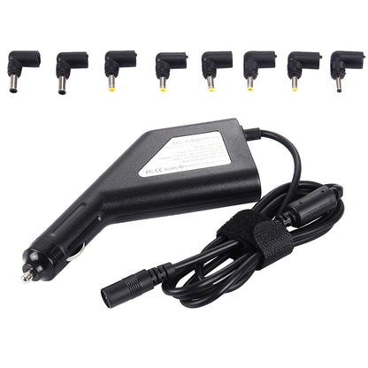 Universāls automašīnas lādētājs klēpjdatoram ar 90 W jaudu, 8 strāvas adapteriem un 1 USB portu, paredzēts Samsung, Sony, Asus, Acer, IBM, HP, Lenovo datoriem