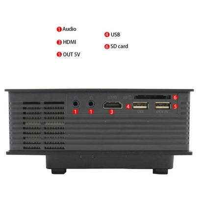 Цифровой светодиодный проектор UC68 HD 800 x 480 с яркостью 1200 люмен и дистанционным управлением, поддержкой USB / SD / VGA / HDMI