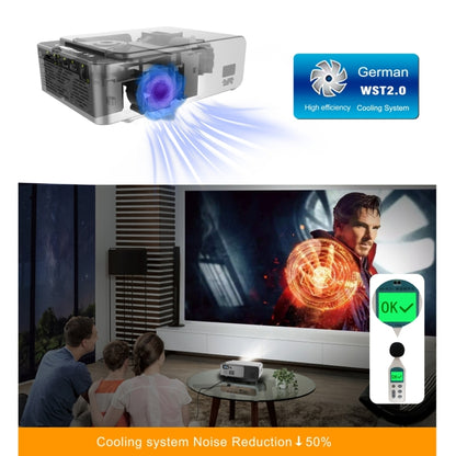 T6 2000ansi Lumens mini teātra projektors, Android 7.1 RK3128 QUAD Core, 1 GB+8GB, Lielbritānijas spraudnis