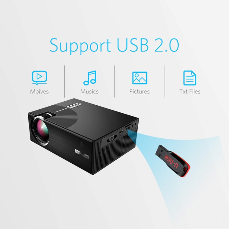 Cheerlux C7 1800 люмен 800 x 480 720P 1080P HD смарт-проектор, поддержка HDMI / USB / VGA / AV / SD