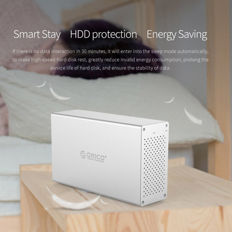 Корпус для жестких дисков и твердотельных накопителей ORICO Honeycomb Series WS200RC3 SATA 3,5 дюйма, 20 ТБ, USB 3.1, USB-C/Type-C, два отсека, алюминиевый сплав, с RAID