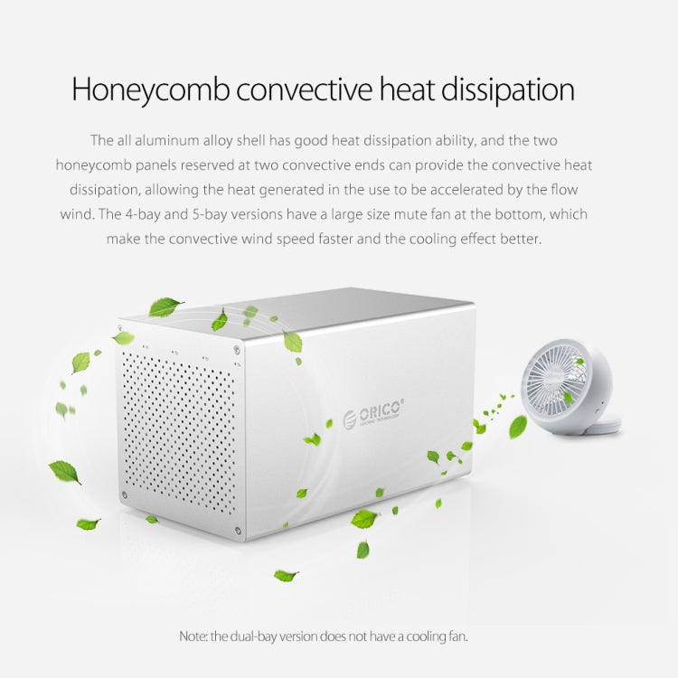 Корпус для жестких дисков и твердотельных накопителей ORICO Honeycomb Series WS200RC3 SATA 3,5 дюйма, 20 ТБ, USB 3.1, USB-C/Type-C, два отсека, алюминиевый сплав, с RAID