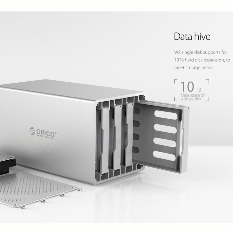 Корпус из алюминиевого сплава ORICO Honeycomb Series WS400C3 SATA 3,5 дюйма, 40 ТБ, USB-C/Type-C, 4 отсека для жестких дисков и твердотельных накопителей