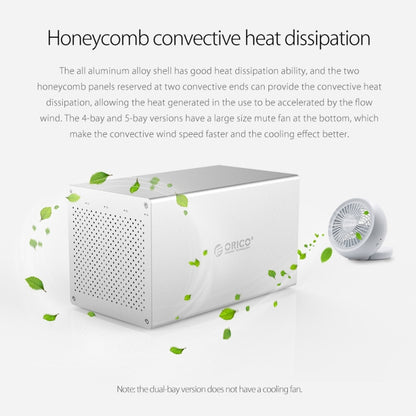 Корпус из алюминиевого сплава ORICO Honeycomb Series WS400C3 SATA 3,5 дюйма, 40 ТБ, USB-C/Type-C, 4 отсека для жестких дисков и твердотельных накопителей