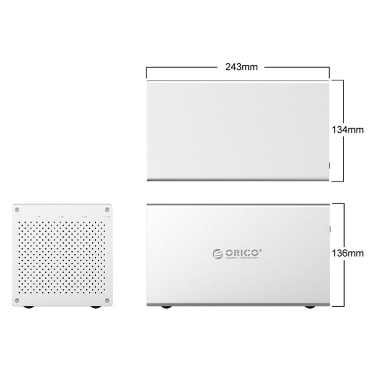 Корпус ORICO Honeycomb Series WS400RU3 SATA 3,5 дюйма, 40 ТБ, USB 3.0, 4 отсека, алюминиевый сплав, HDD/SSD, с RAID
