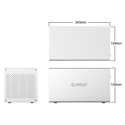Корпус ORICO Honeycomb Series WS400RU3 SATA 3,5 дюйма, 40 ТБ, USB 3.0, 4 отсека, алюминиевый сплав, HDD/SSD, с RAID