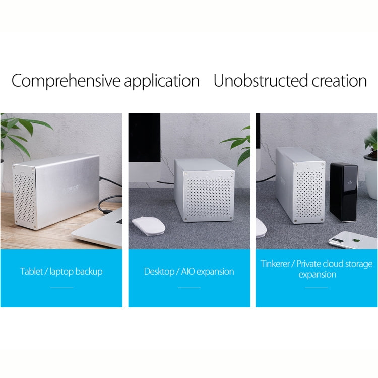 Корпус ORICO Honeycomb Series WS400RU3 SATA 3,5 дюйма, 40 ТБ, USB 3.0, 4 отсека, алюминиевый сплав, HDD/SSD, с RAID