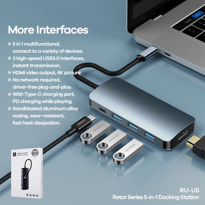 Remax RU-U5 5 In1 Multi-function Type-C / USB-C HUB Docking?Station