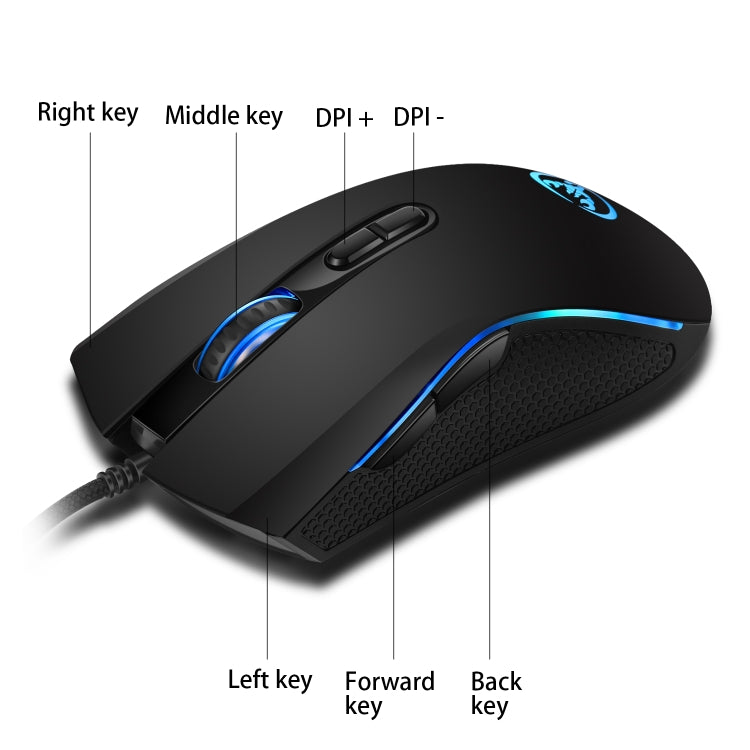 Комплект из клавиатуры, мыши и клавиатуры для одной руки HXSJ P6+V100+A869 + игровой мыши