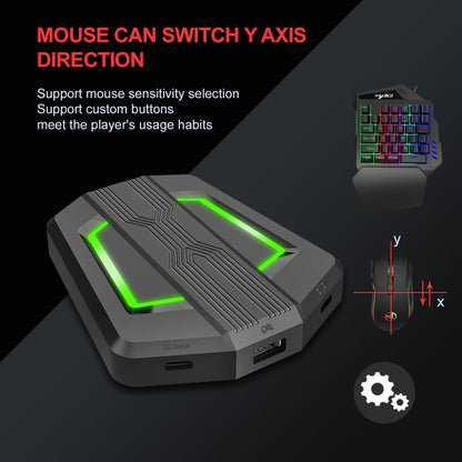 Комплект из клавиатуры, мыши и клавиатуры для одной руки HXSJ P6+V100+A869 + игровой мыши