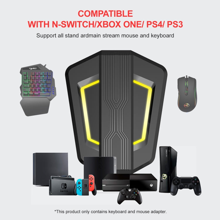 Комплект из клавиатуры, мыши и клавиатуры для одной руки HXSJ P6+V100+A869 + игровой мыши