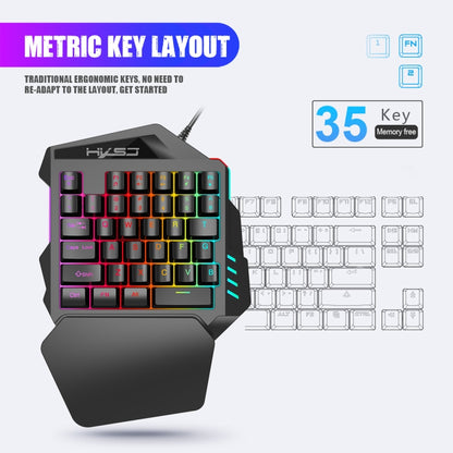 Комплект из клавиатуры, мыши и клавиатуры для одной руки HXSJ P6+V100+J900 + игровой мыши